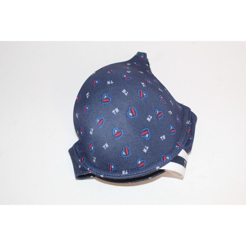 Tommy Hilfiger Padded 34 C Underwire Logo Blue Micro Preppy Y2K Up Bra - Picture 10 of 10